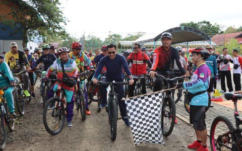 Bupati Ampera Bersama Polres Bartim Gowes di RTH Taman Nansarunai