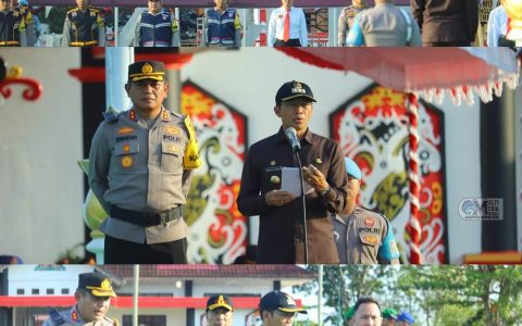 BUPATI MURUNG RAYA PIMPIN APEL PASUKAN JELANG MUDIK LEBARAN 1 SYAWAL 1444 H 2023
