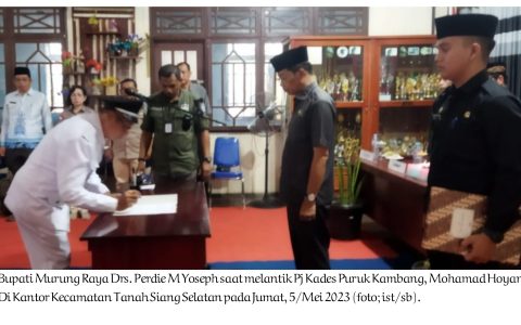 Bupati Lantik Pj Kepala Desa Puruk Kambang