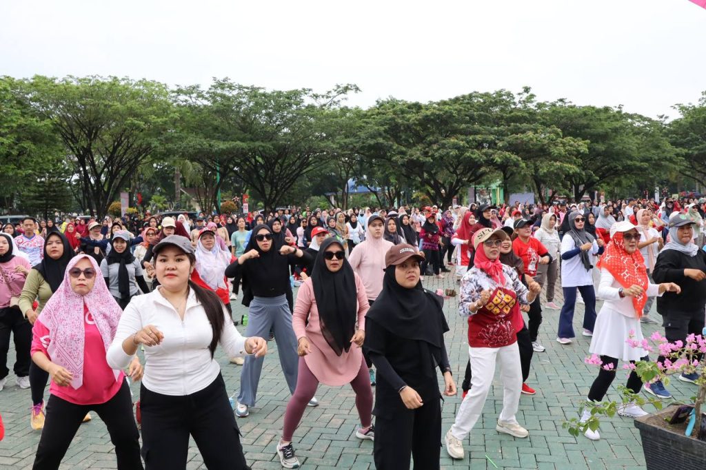Senam Ceria dan Gema Cermat Warnai Peringatan HUT ke-80 RI di Tapin
