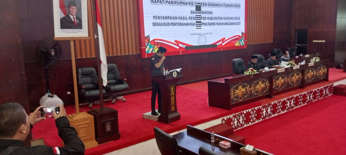 DPRD Murung Raya Terima Rancangan KUA-PPAS APBD 2027, Bahas Prioritas Pembangunan Daerah