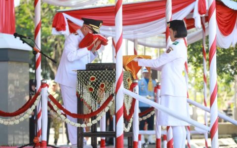 Upacara Penurunan Bendera HUT RI ke-81 di Kalsel Berlangsung Khidmat